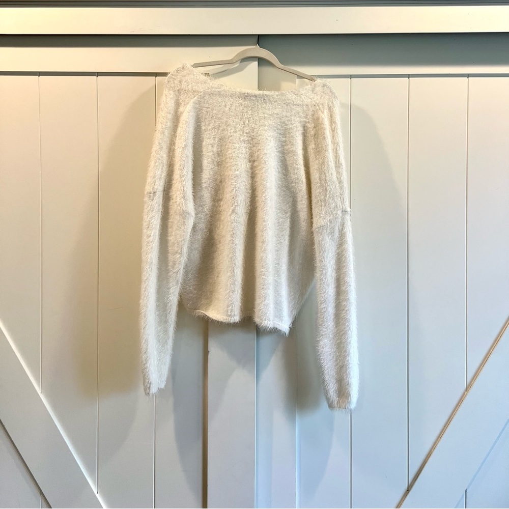 White/ cream sheerling sweater